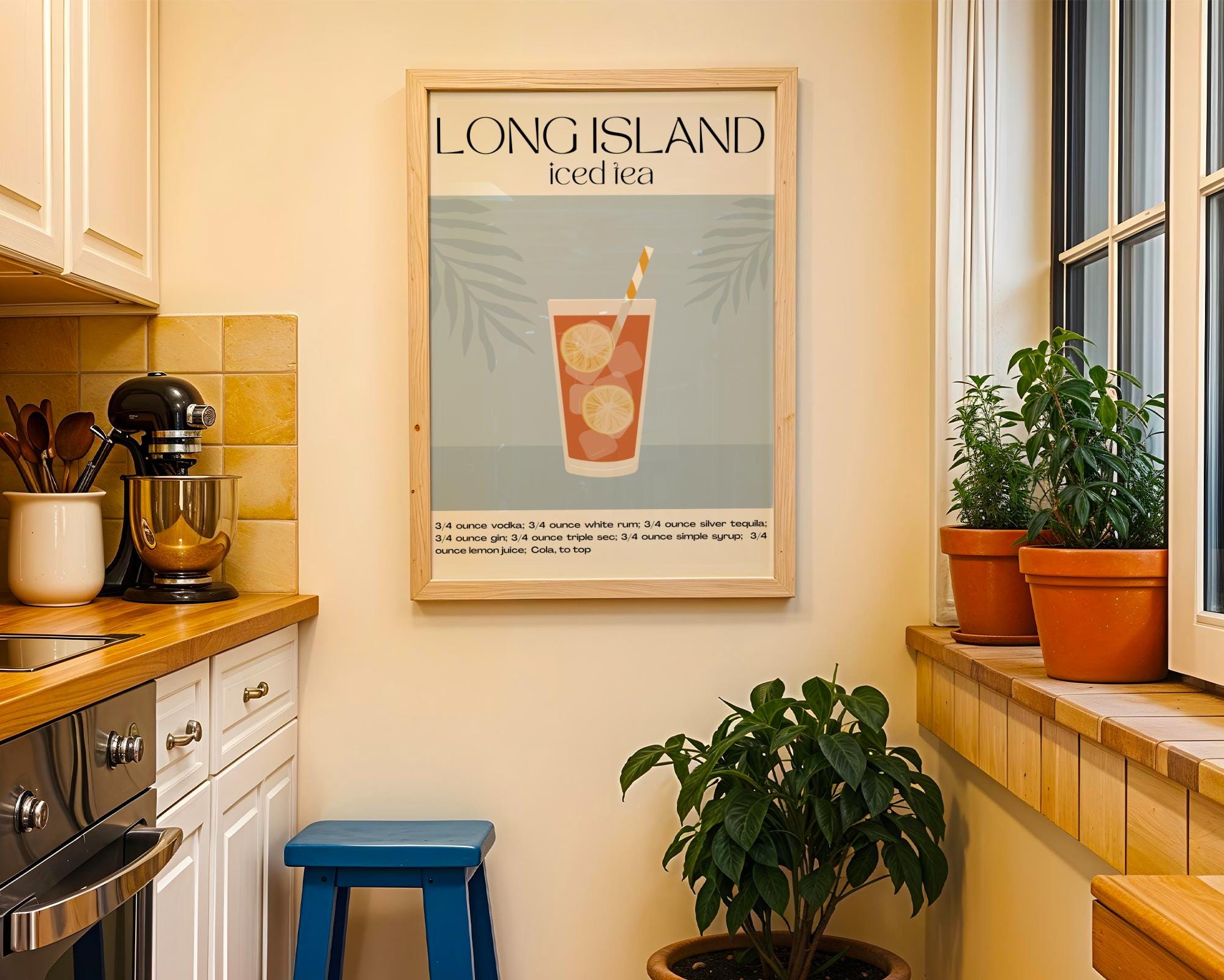 Long Island Iced Tea Recipe Print | Retro Cocktail Bar Art wall art print, modern home decor, unframed artwork by Nomad & Nest
