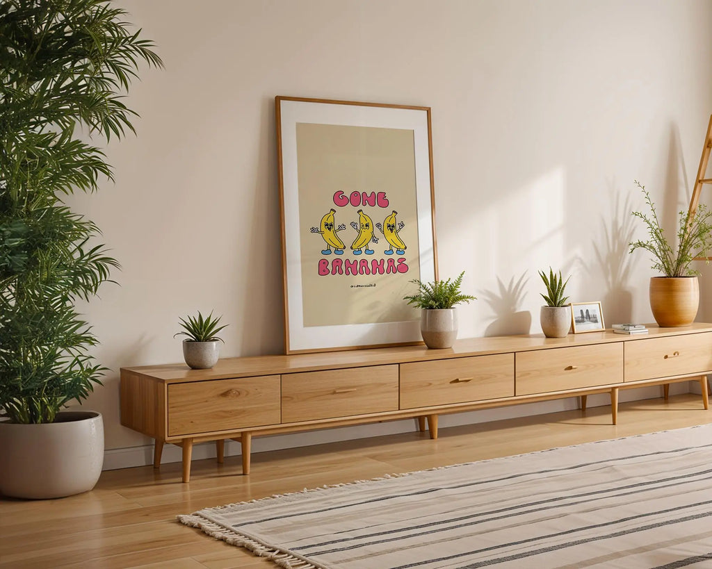 Modern Pop Art | Gone Bananas  Print | Retro Fruit Illustration wall art print, modern home decor, unframed artwork by Nomad & Nest
