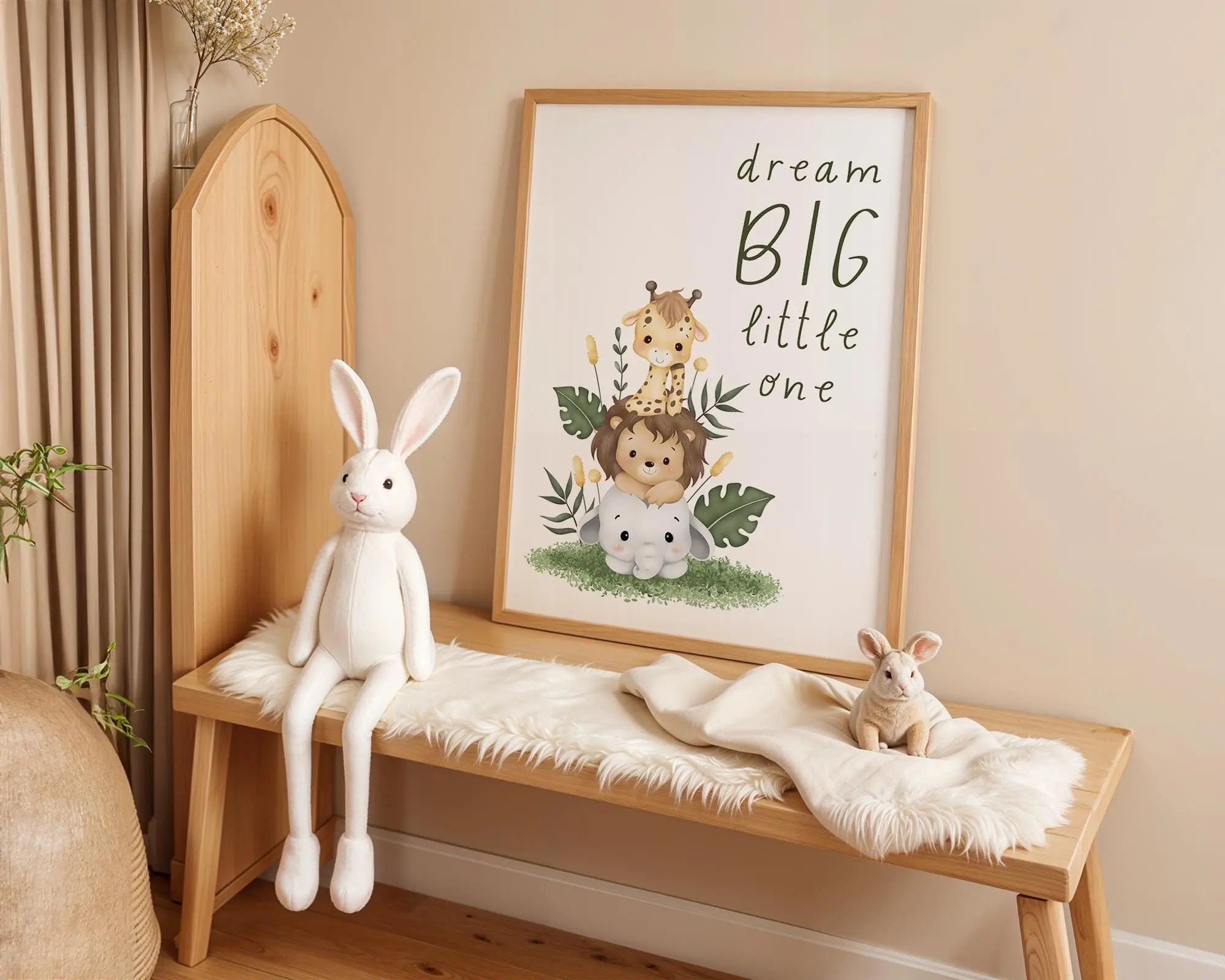 Playroom Ideas | Dream Big Little One Nursery Wall Art | Safari Animal Print wall art print, modern home decor, unframed artwork by Nomad & Nest