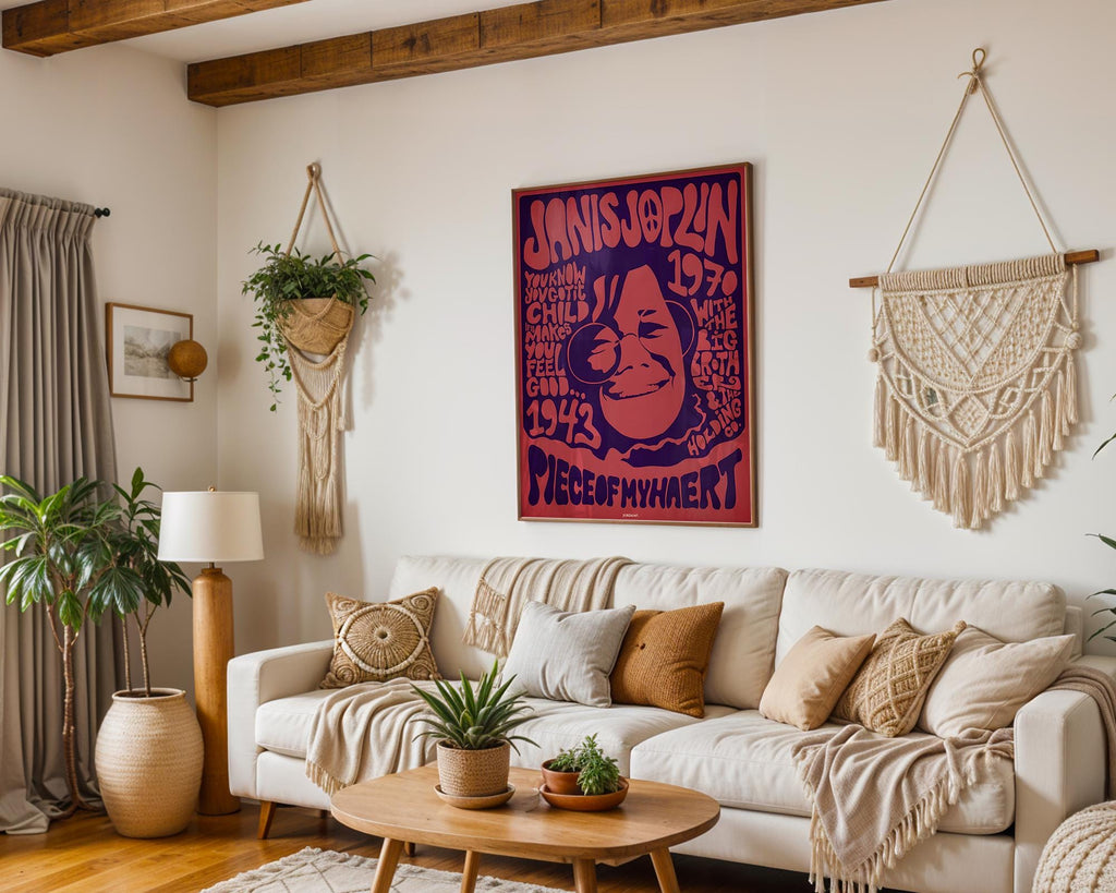 Modern Pop Art | Janis Joplin Psychedelic  Poster | 1970s Retro Music Print wall art print, modern home decor, unframed artwork by Nomad & Nest