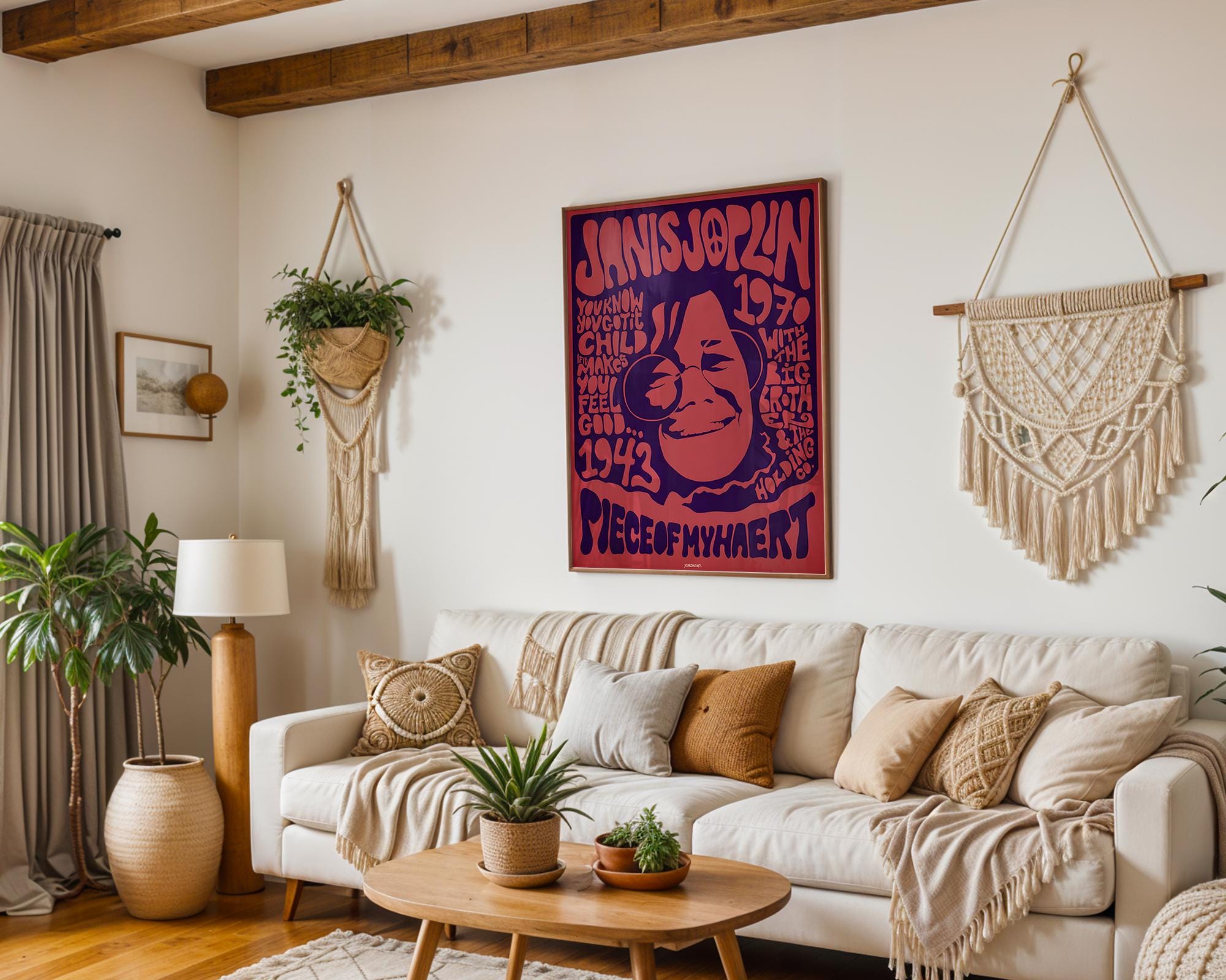 Modern Pop Art | Janis Joplin Psychedelic  Poster | 1970s Retro Music Print wall art print, modern home decor, unframed artwork by Nomad & Nest