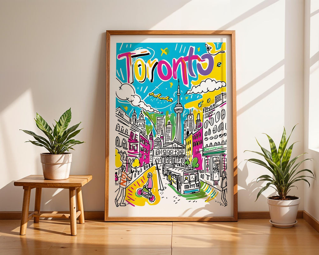 Toronto Skyline Art Print | Colorful Cityscape Illustration wall art print, modern home decor, unframed artwork by Nomad & Nest