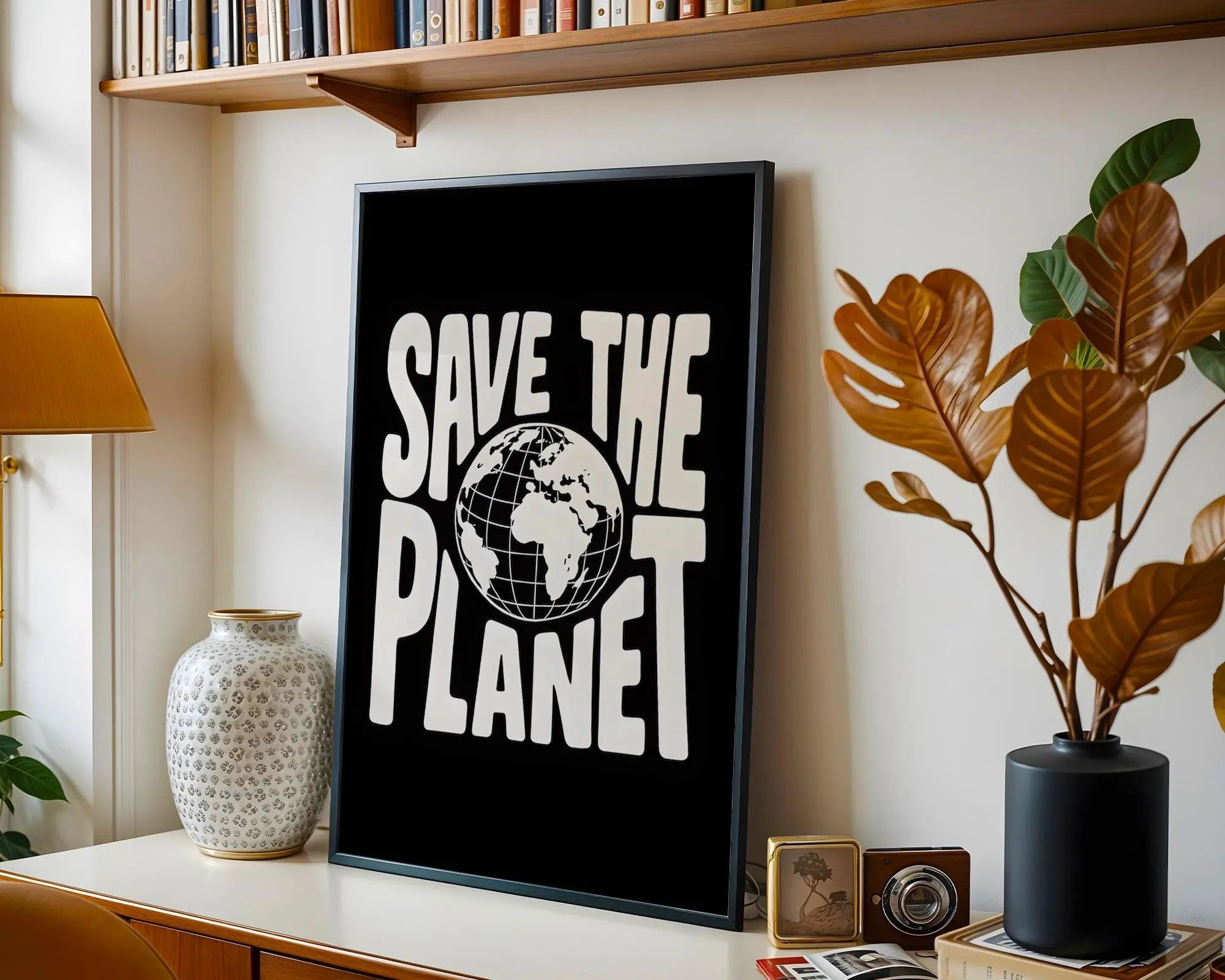 Save The Planet Poster | Environmental Typography Art wall art print, modern home decor, unframed artwork by Nomad & Nest