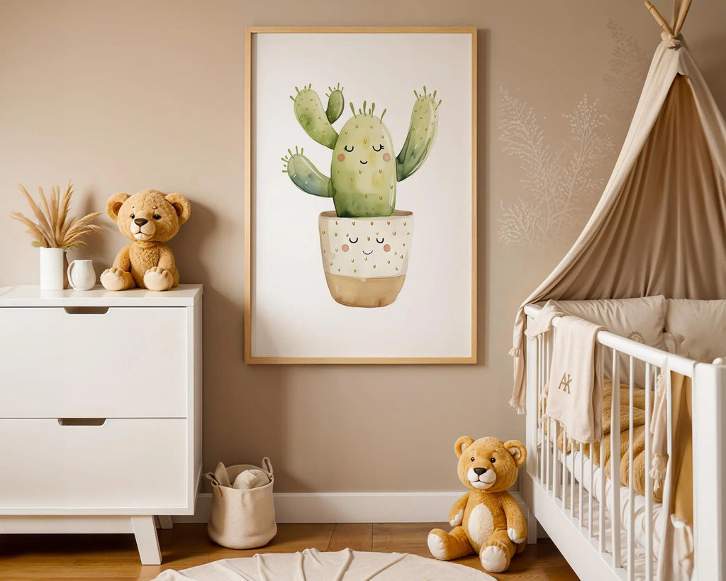 Cactus Nursery Art Print | Playroom Desert Plant Decor wall art print, modern home decor, unframed artwork by Nomad & Nest