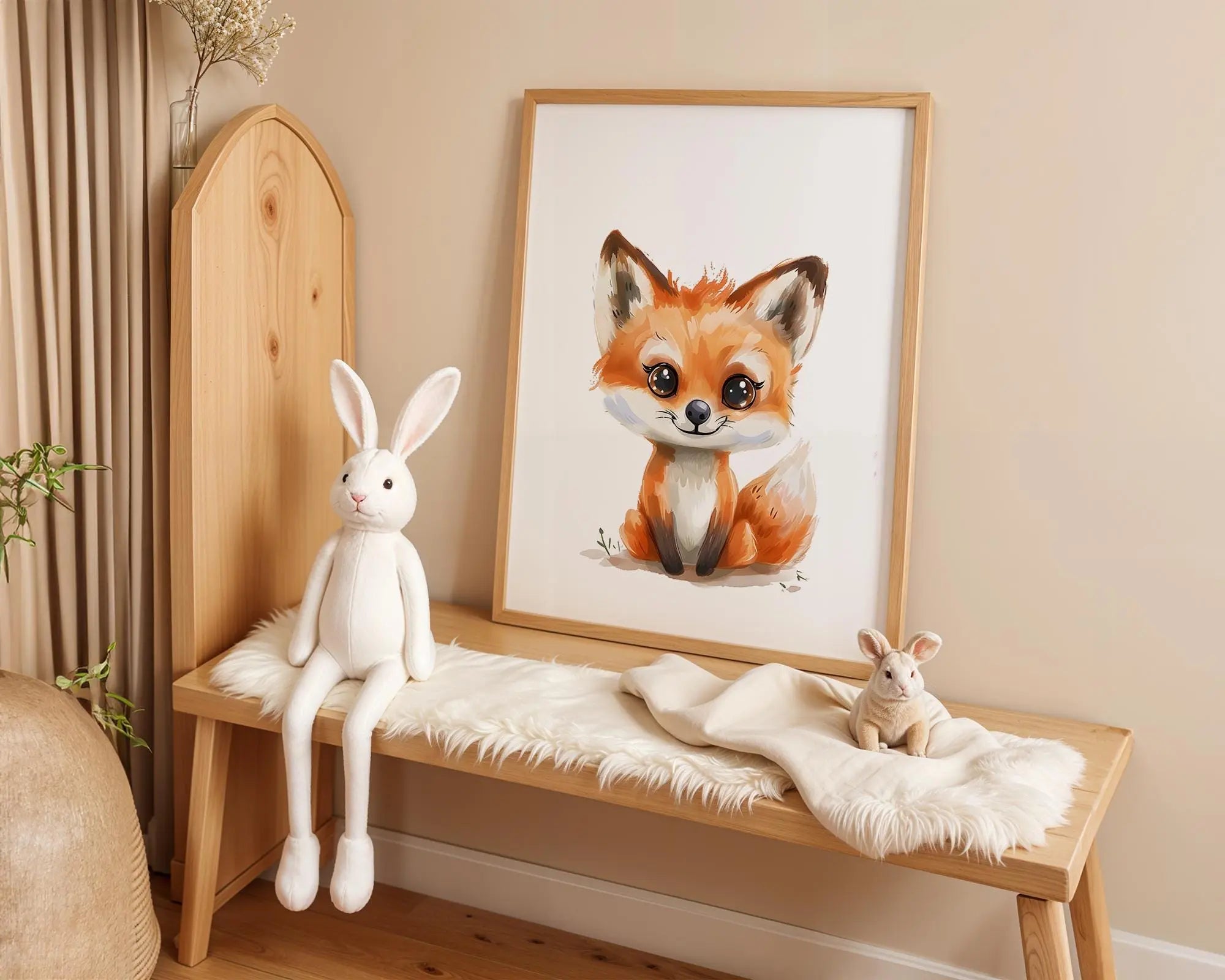 Playroom Ideas | Fox Nursery Wall Art | Watercolour Woodland Animal Print wall art print, modern home decor, unframed artwork by Nomad & Nest