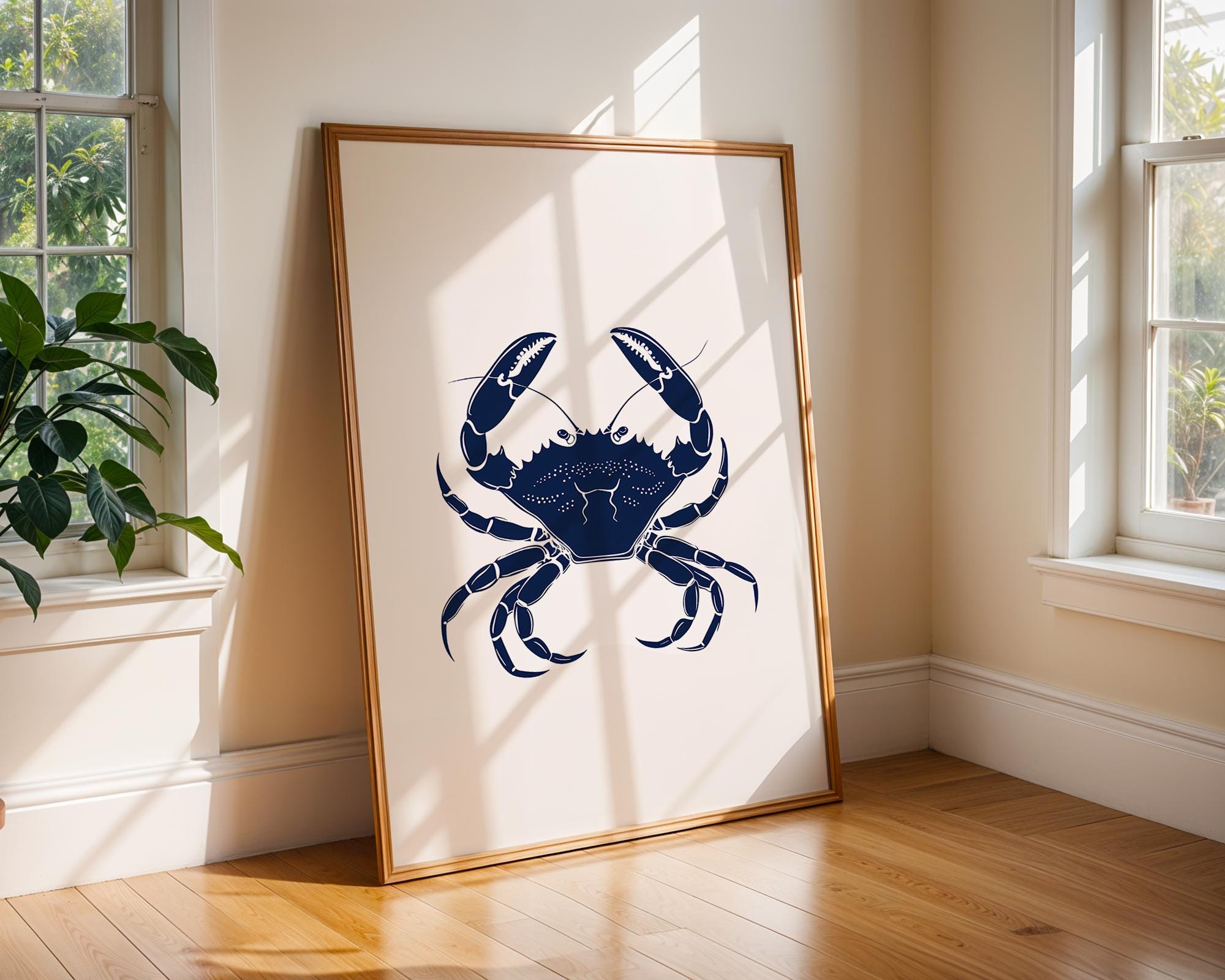 Bold Crab Art Print, Coastal Nautical Decor wall art print, modern home decor, unframed artwork by Nomad & Nest