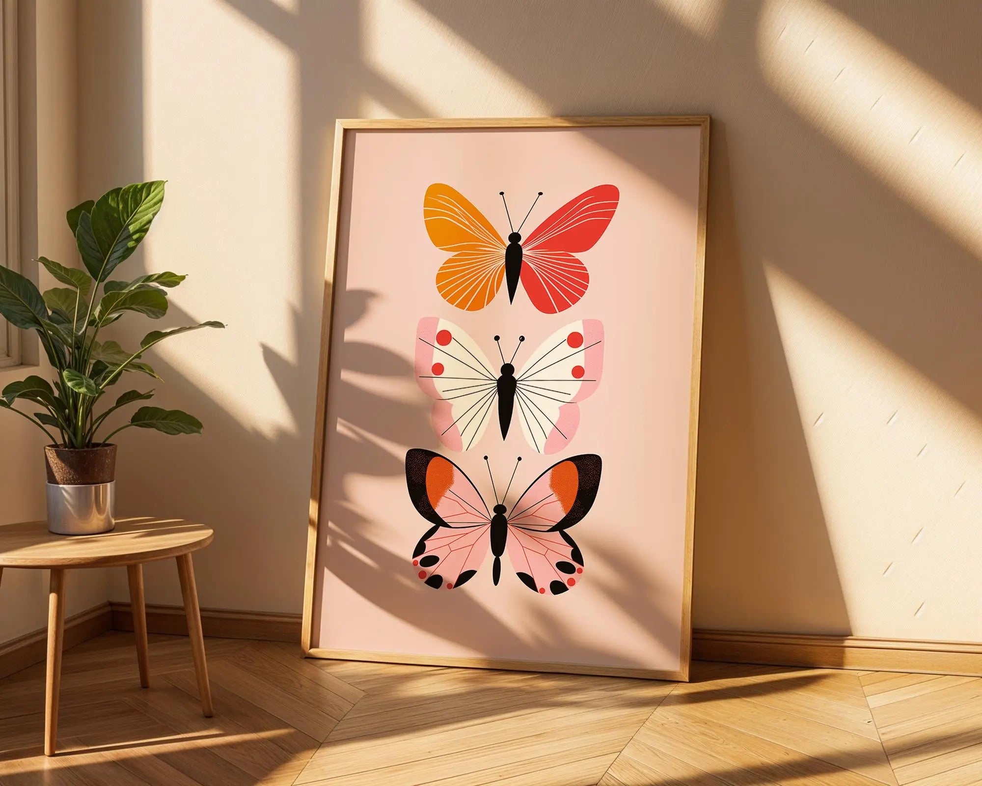 Butterfly Trio Art Print | Colorful Insect Illustration, Botanical Wall Decor wall art print, modern home decor, unframed artwork by Nomad & Nest
