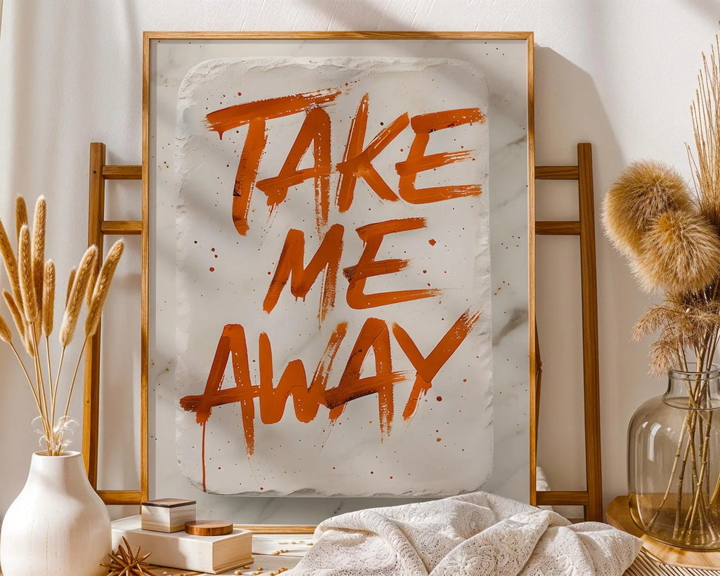 Positive Emotion | Take Me Away Wall Art | Hand Painted Typography Poster | Wanderlust Home Decor wall art print, modern home decor, unframed artwork by Nomad & Nest
