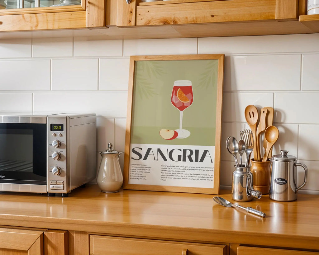 Sangria Recipe Art Print • Refreshing Summer Cocktail Poster wall art print, modern home decor, unframed artwork by Nomad & Nest