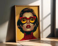 Modern Pop Art | Woman Portrait | Red Glasses, Mid-Century Fashion Print wall art print, modern home decor, unframed artwork by Nomad & Nest