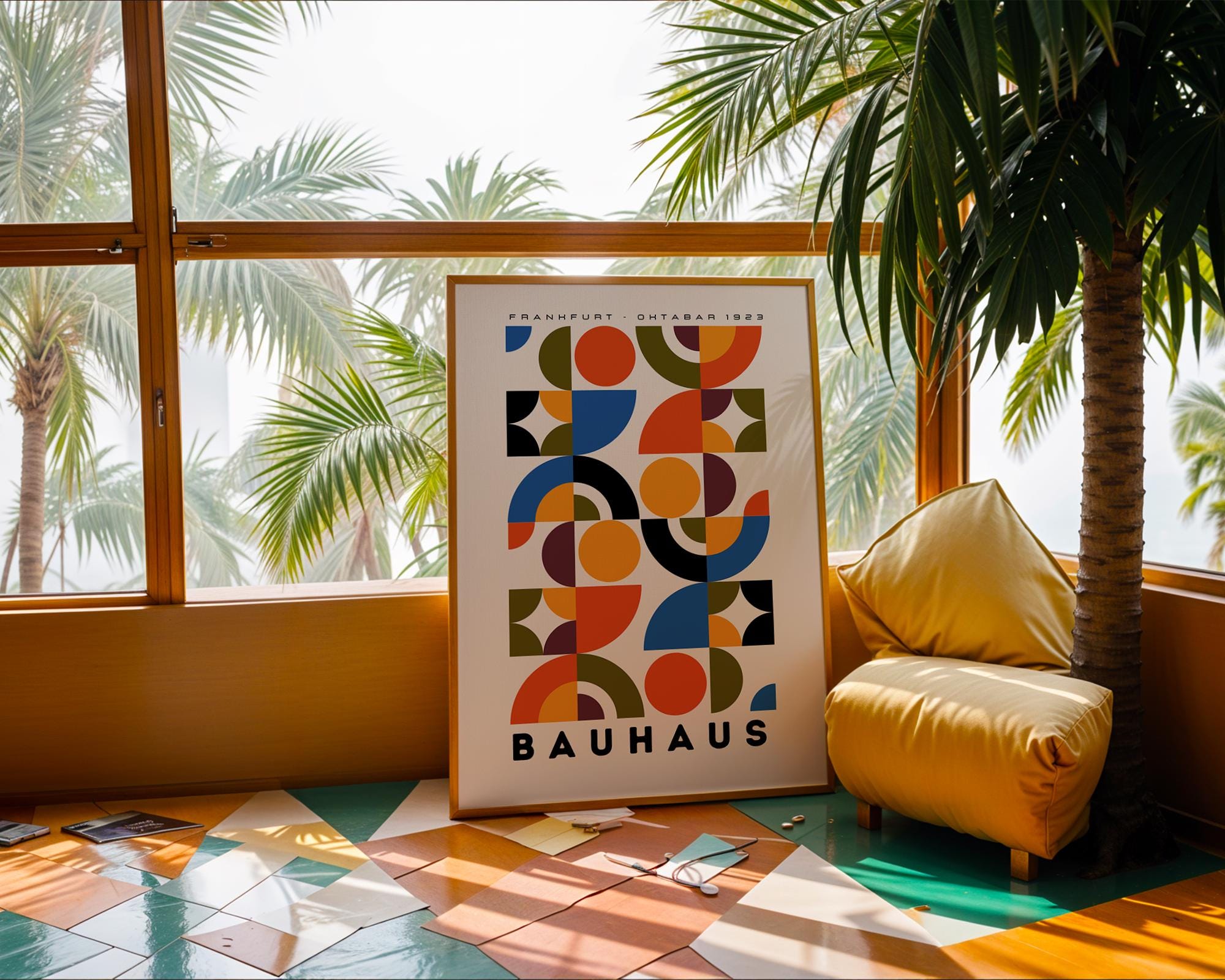 Bauhaus Poster Geometric Print | Mid Century Modern Art wall art print, modern home decor, unframed artwork by Nomad & Nest