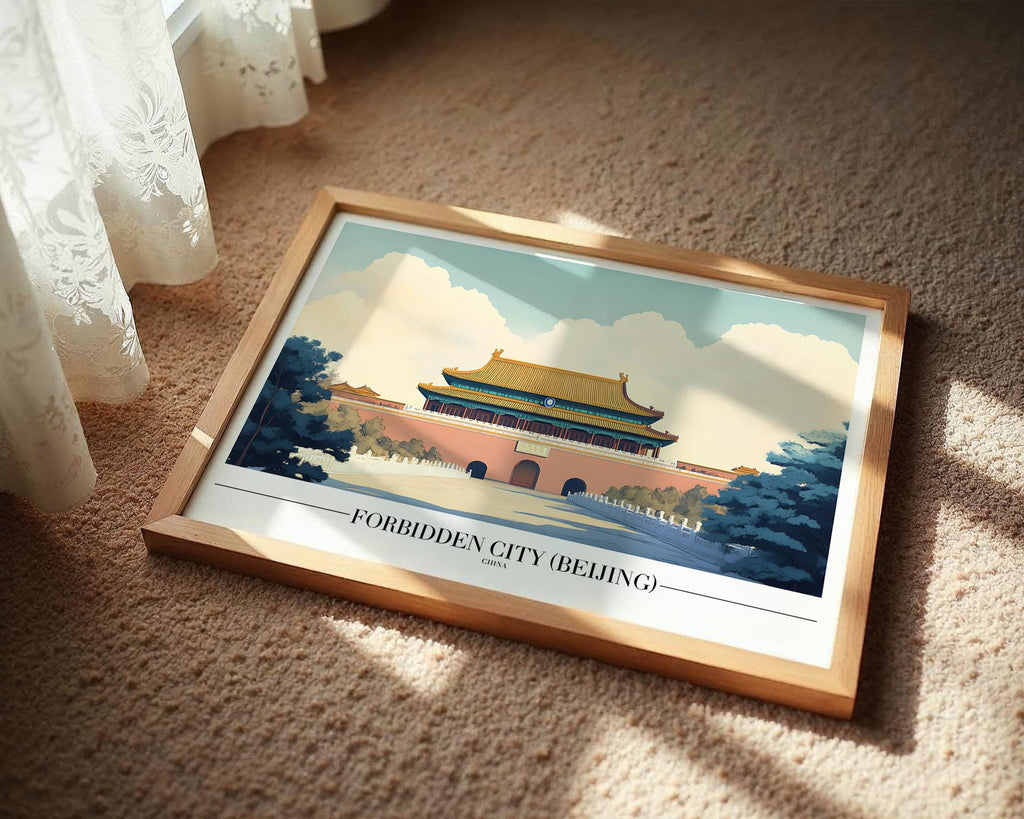 Forbidden City Beijing Poster | Chinese Architecture Travel Print wall art print, modern home decor, unframed artwork by Nomad & Nest