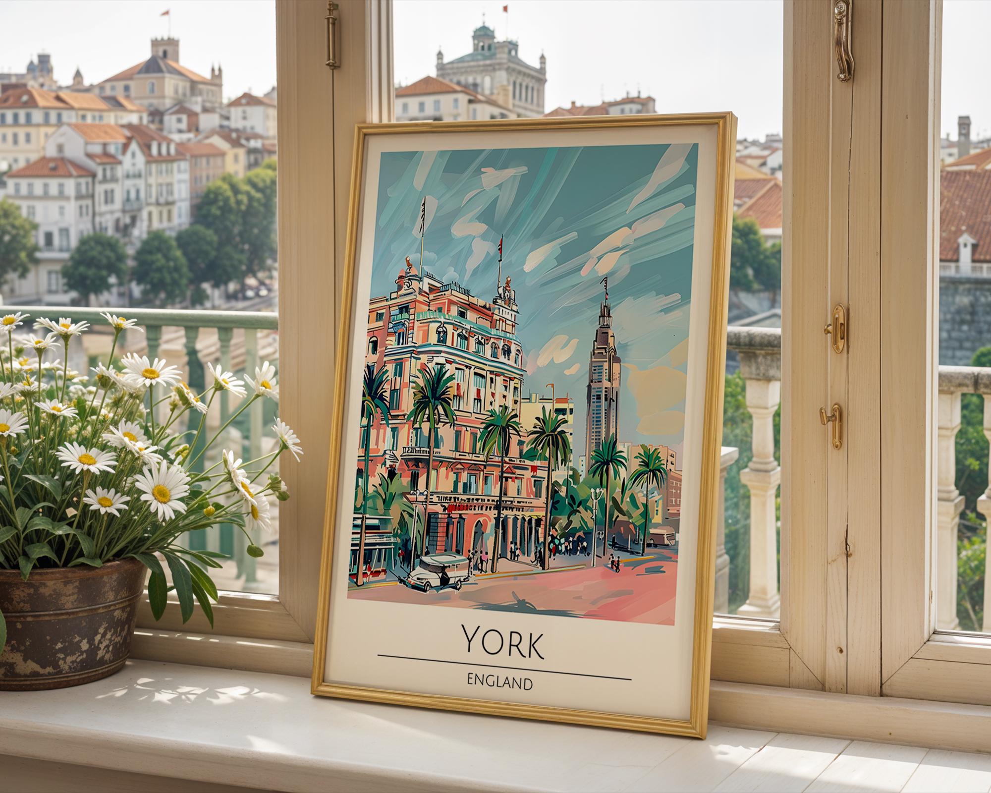 York England Travel Poster | Vintage-Style Cityscape Art Print wall art print, modern home decor, unframed artwork by Nomad & Nest