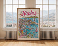 Naples Italy Art Print | Colorful Mediterranean Travel Poster wall art print, modern home decor, unframed artwork by Nomad & Nest
