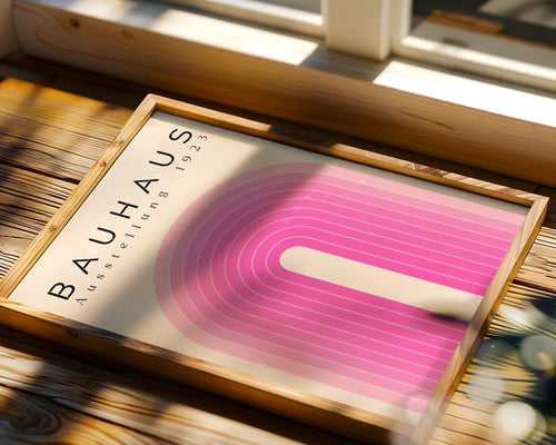 Bauhaus Poster Wall Art Print | Pink Geometric Abstract, Mid Century Modern wall art print, modern home decor, unframed artwork by Nomad & Nest