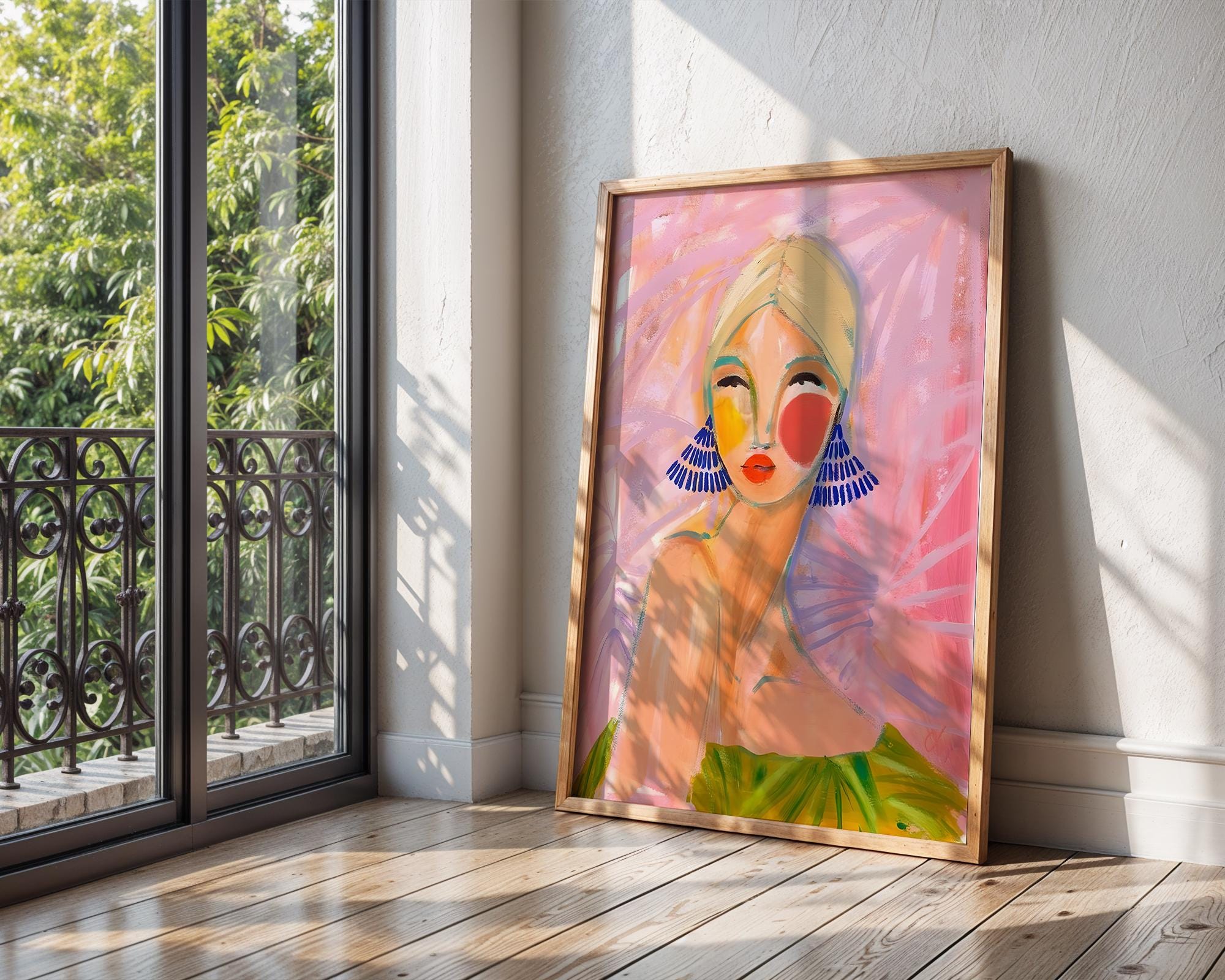 Colorful Woman Portrait Art Print | Modern Fashion Illustration wall art print, modern home decor, unframed artwork by Nomad & Nest