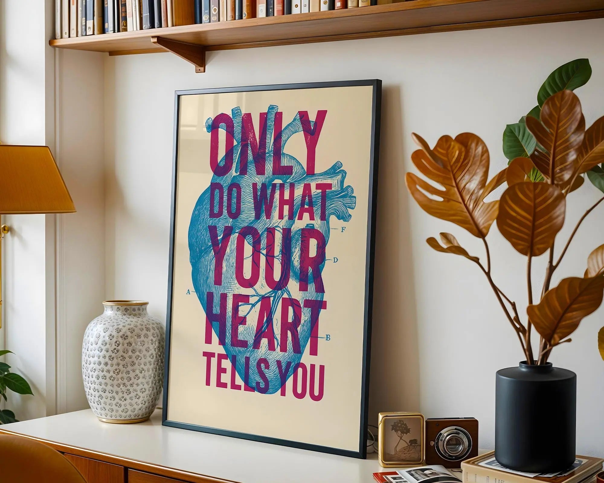 Anatomical Heart Print – Inspirational Quote Wall Art wall art print, modern home decor, unframed artwork by Nomad & Nest