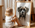 Boxer Dog Watercolor Portrait | Modern Pet Wall Art Print wall art print, modern home decor, unframed artwork by Nomad & Nest