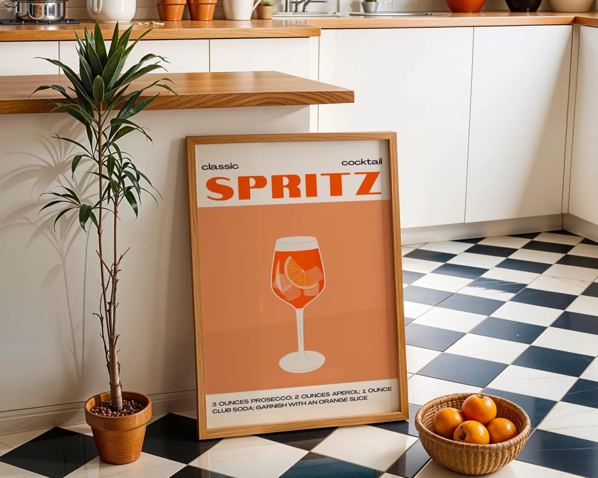 Spritz Cocktail Art Print | Modern Bar Cart Decor wall art print, modern home decor, unframed artwork by Nomad & Nest
