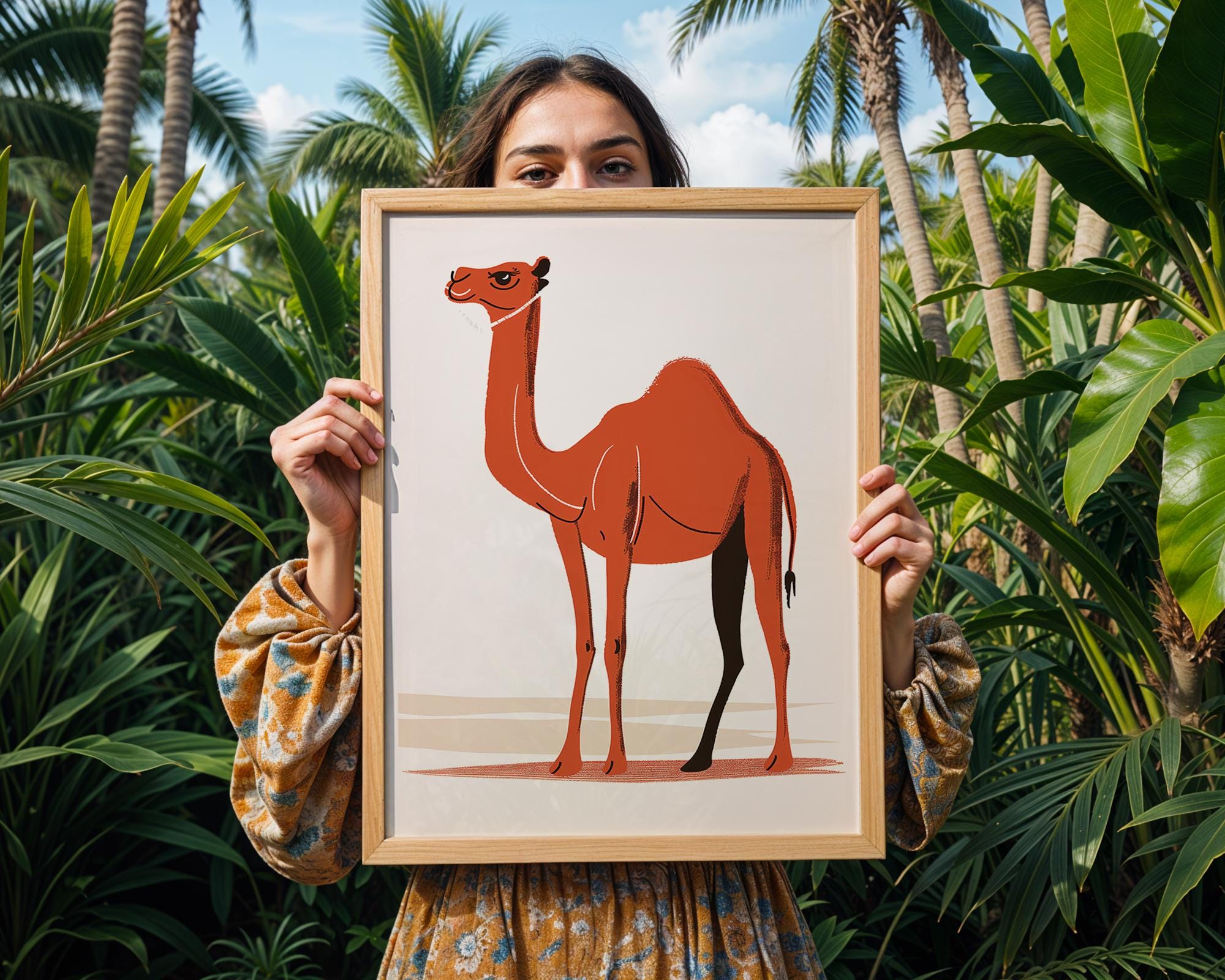 Desert Camel Art Print | Exotic Animal Wall Decor wall art print, modern home decor, unframed artwork by Nomad & Nest