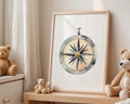 Playroom Ideas | Vintage Compass Nursery Wall Art Nautical Explorer Print wall art print, modern home decor, unframed artwork by Nomad & Nest