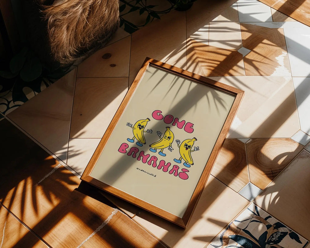 Modern Pop Art | Gone Bananas  Print | Retro Fruit Illustration wall art print, modern home decor, unframed artwork by Nomad & Nest