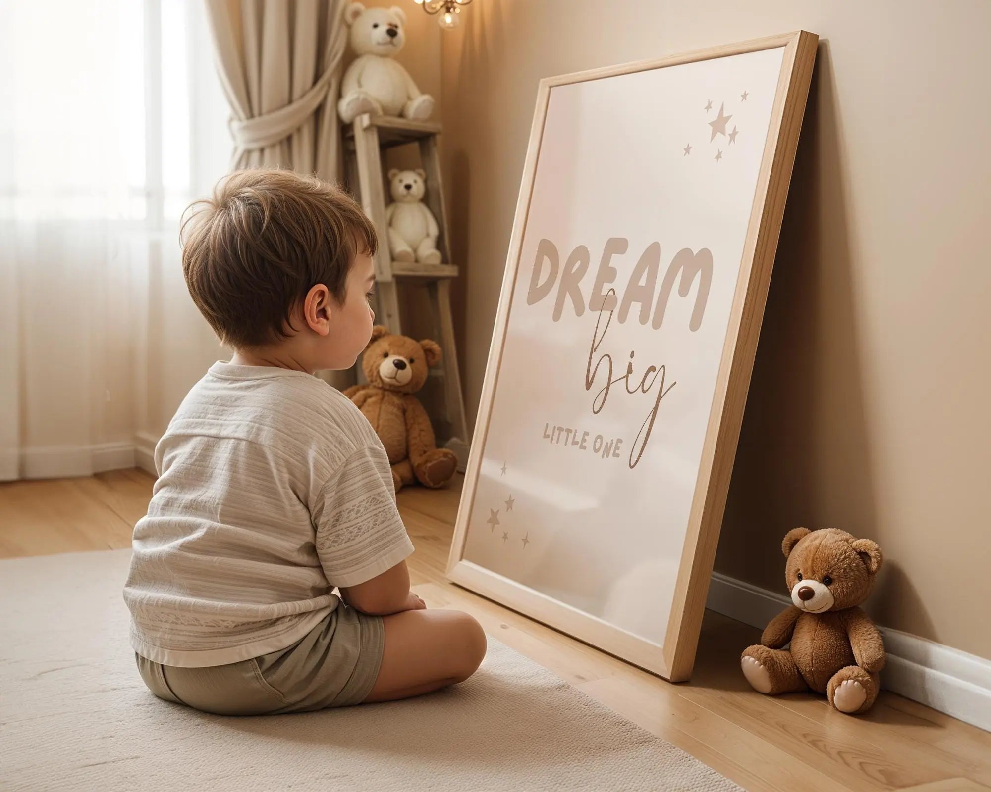 Playroom Ideas | Dream Big Nursery Wall Art | Neutral Typography Baby Print wall art print, modern home decor, unframed artwork by Nomad & Nest