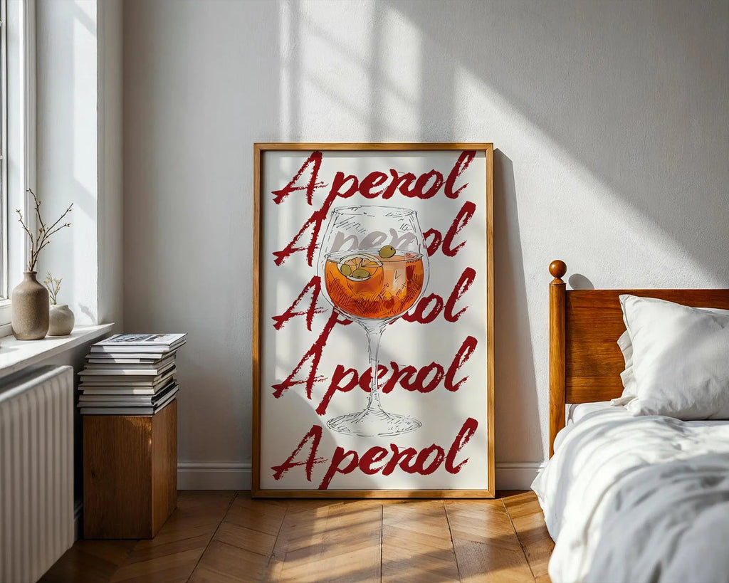 Aperol Spritz Art Print | Italian Cocktail Illustration wall art print, modern home decor, unframed artwork by Nomad & Nest