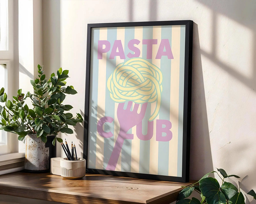 Pasta Club Print | Playful Italian Kitchen Wall Art wall art print, modern home decor, unframed artwork by Nomad & Nest