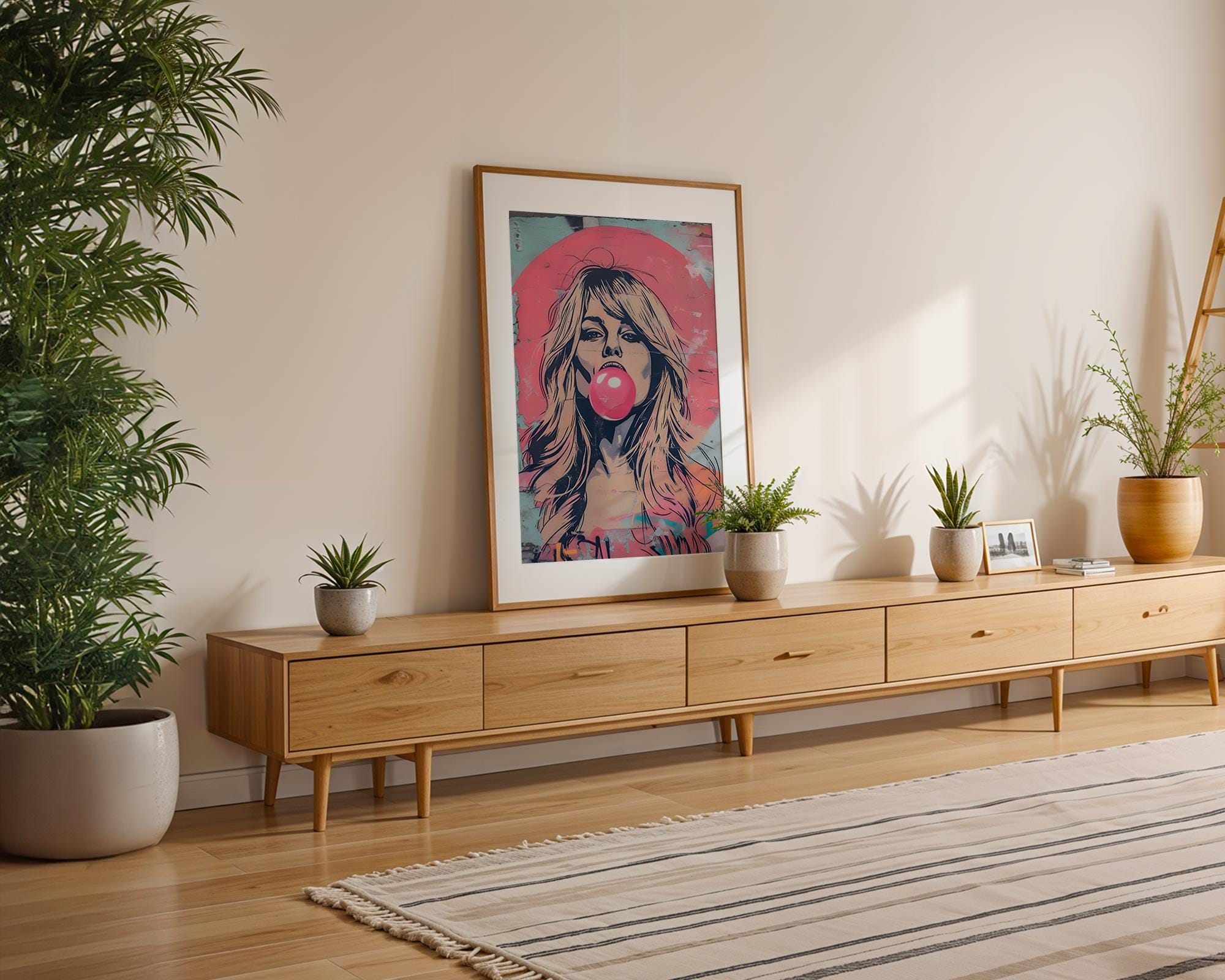 Modern Pop Art | Bubble Gum Girl Graffiti  Print | Urban Pop  Decor wall art print, modern home decor, unframed artwork by Nomad & Nest