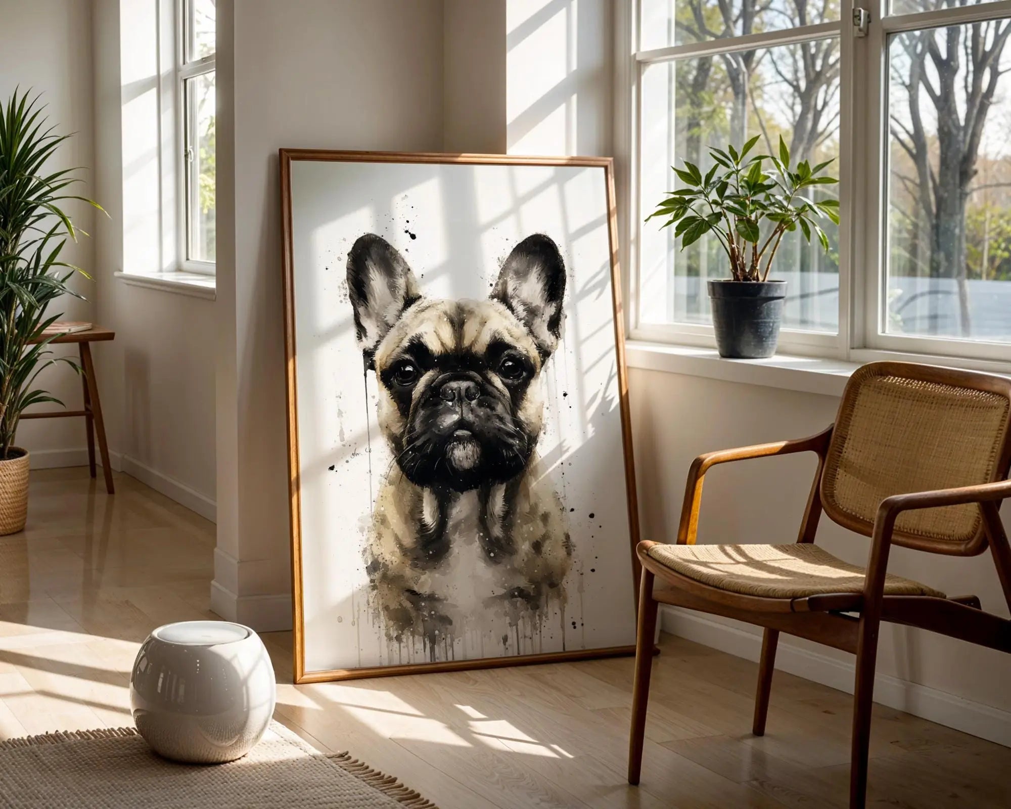 Fawn French Bulldog Watercolor Print | Modern Dog Wall Art wall art print, modern home decor, unframed artwork by Nomad & Nest