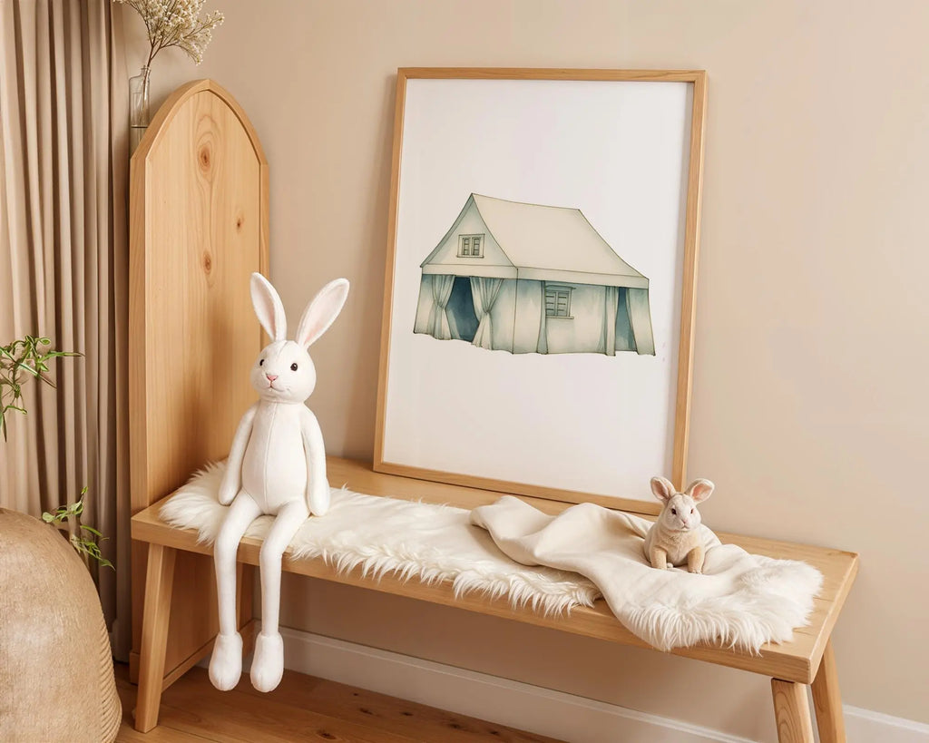 Playroom Ideas | Play Tent Nursery Wall Art | Imaginative Kids Room Print wall art print, modern home decor, unframed artwork by Nomad & Nest