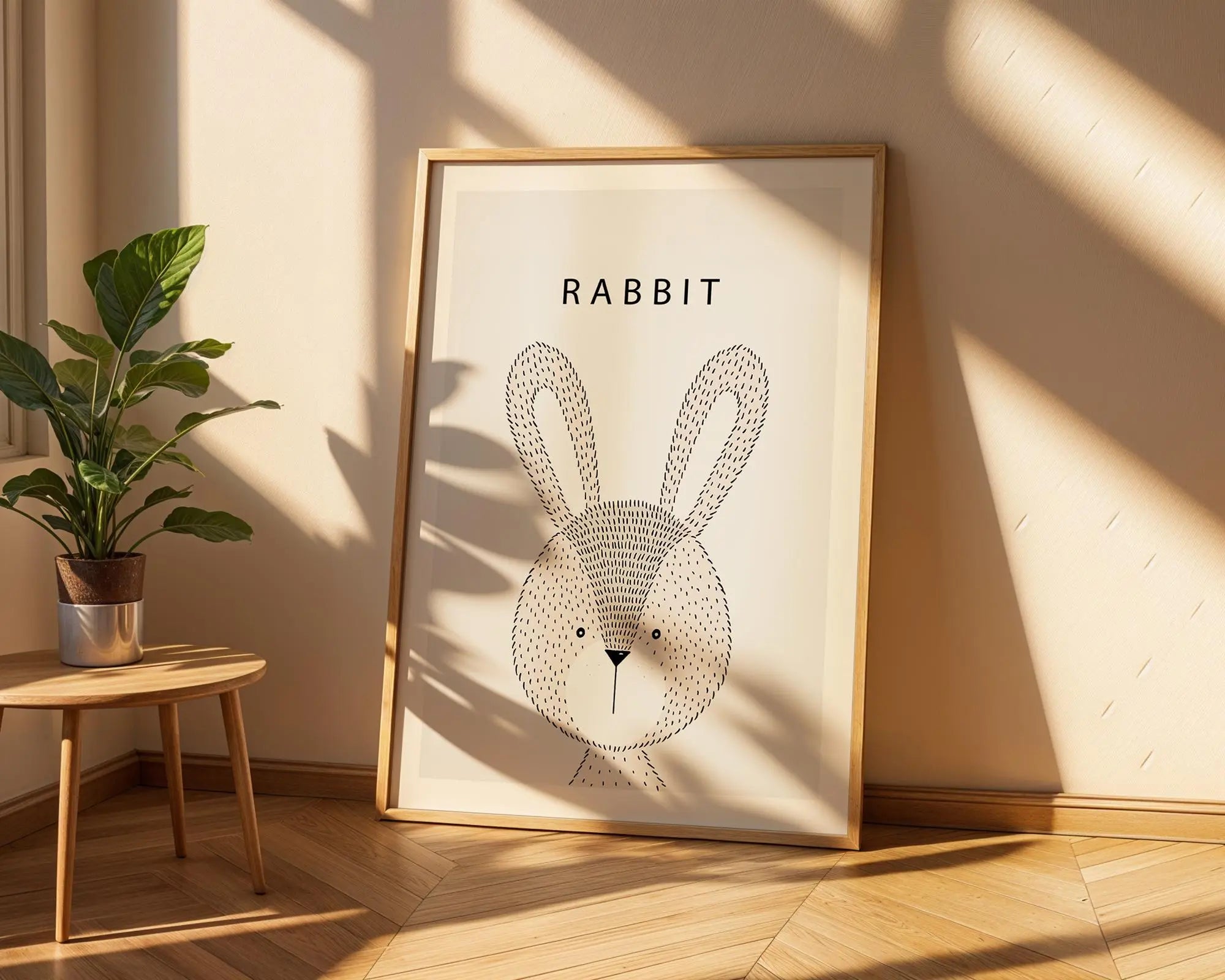 Rabbit Nursery Art Print | Scandinavian Kids Room Decor wall art print, modern home decor, unframed artwork by Nomad & Nest