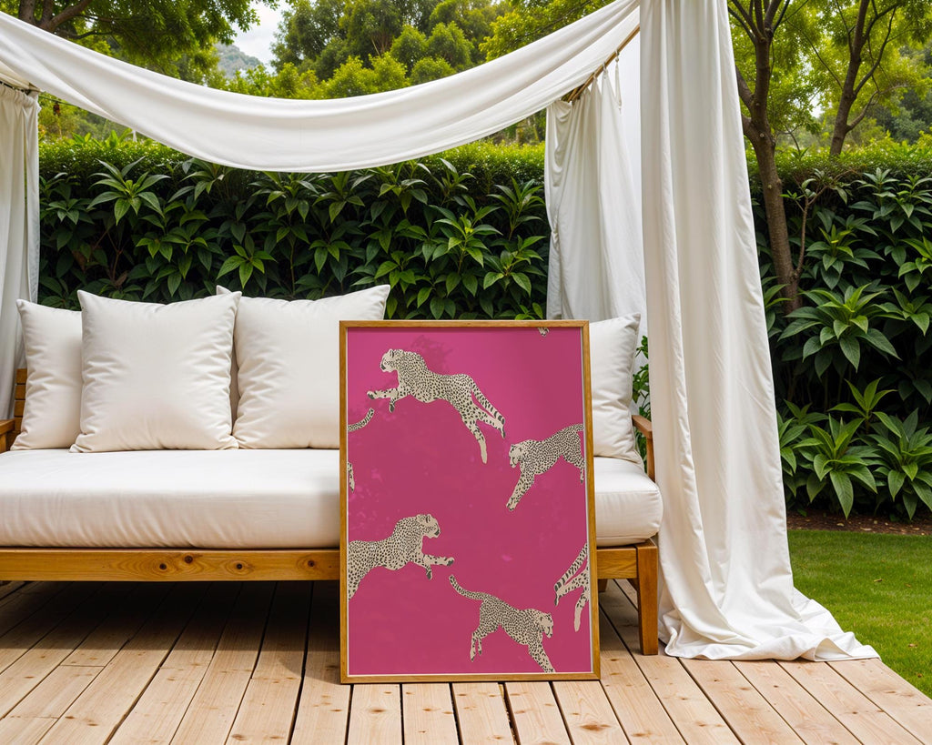 Pink Cheetah Print | Modern Animal Illustration, Safari Decor wall art print, modern home decor, unframed artwork by Nomad & Nest