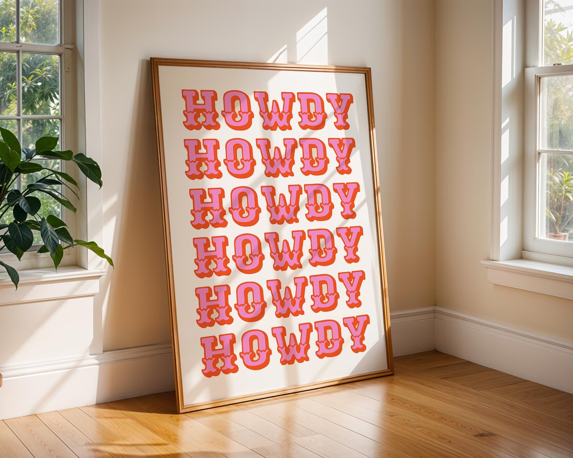 Retro "Howdy" Art Print | Western Graphic Home Decor wall art print, modern home decor, unframed artwork by Nomad & Nest