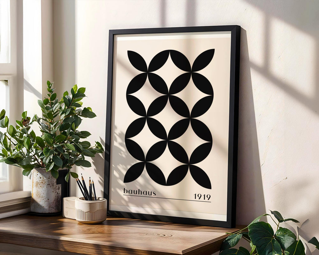 Bauhaus Poster Art Print | Minimalist Black and White Geometric wall art print, modern home decor, unframed artwork by Nomad & Nest