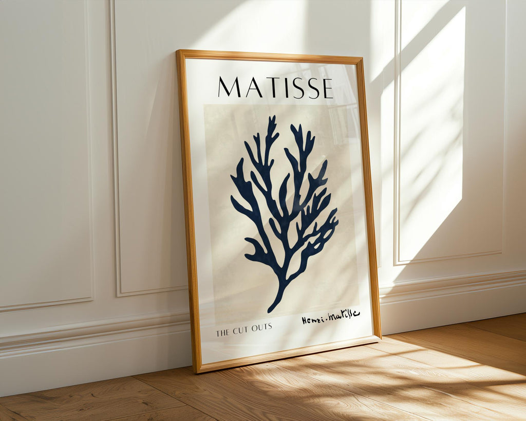 Henri Matisse Print | Inspired Coral  | Navy Coastal Wall Art wall art print, modern home decor, unframed artwork by Nomad & Nest