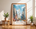 NYC Skyline Travel Poster | Manhattan Architecture Art Print wall art print, modern home decor, unframed artwork by Nomad & Nest