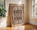 Vintage 'Wanted' Poster | Western Cowboy Reward Sign wall art print, modern home decor, unframed artwork by Nomad & Nest