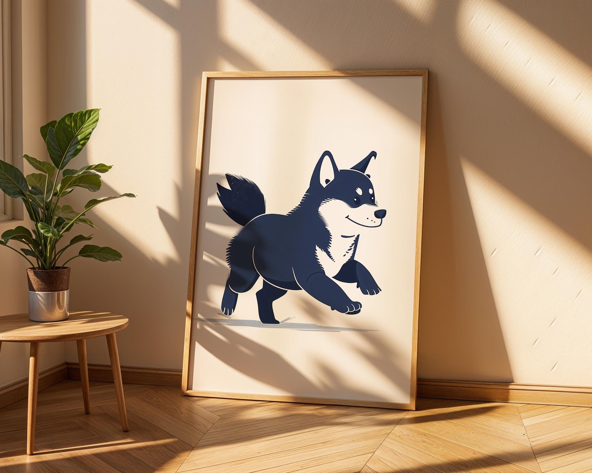 Puppy Wall Art Print, Modern Dog Illustration, Nursery Decor wall art print, modern home decor, unframed artwork by Nomad & Nest