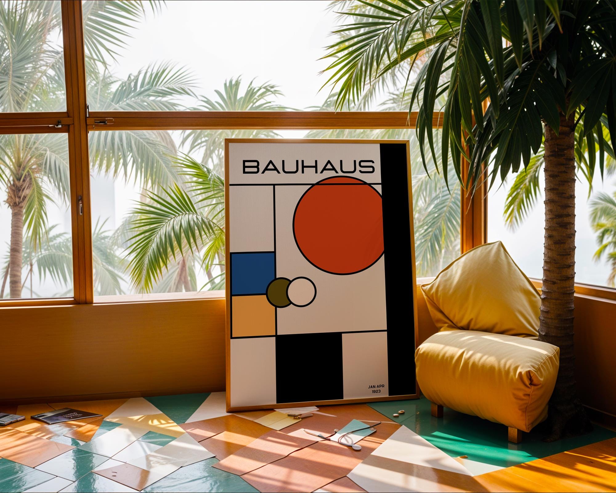 Bauhaus Poster Geometric Print | Mid Century Modern Art wall art print, modern home decor, unframed artwork by Nomad & Nest