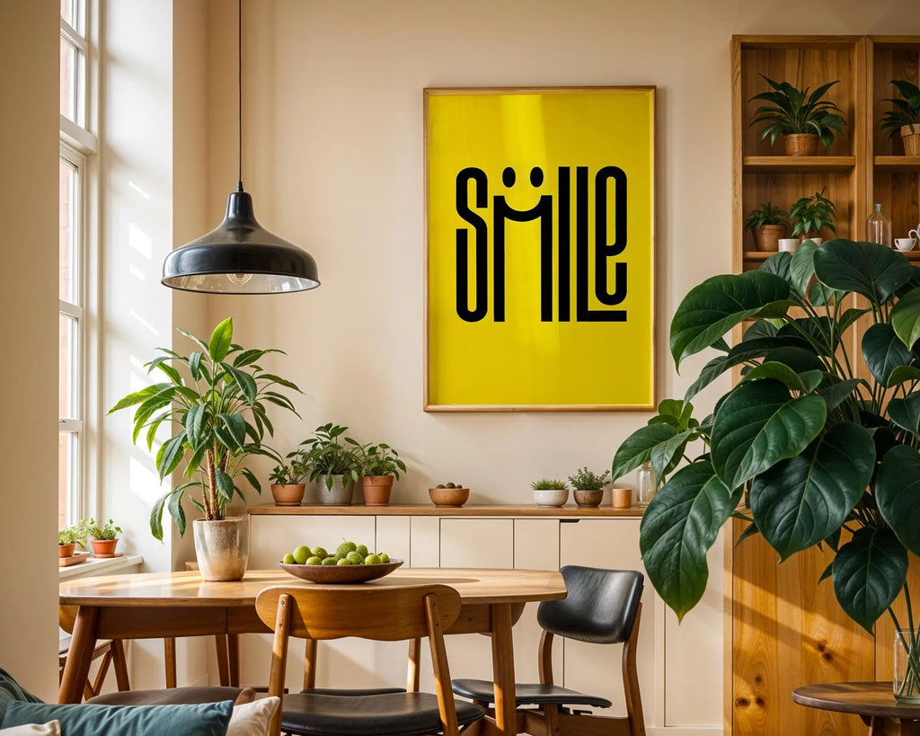 Positive Emotion | Smile Typography Poster | Happy Minimal Wall Art | Bright Modern Quote Print wall art print, modern home decor, unframed artwork by Nomad & Nest