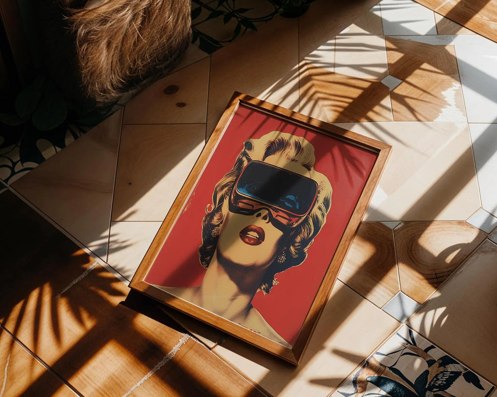 Modern Pop Art | Marilyn Monroe VR Goggles  Print | Retro  Poster wall art print, modern home decor, unframed artwork by Nomad & Nest