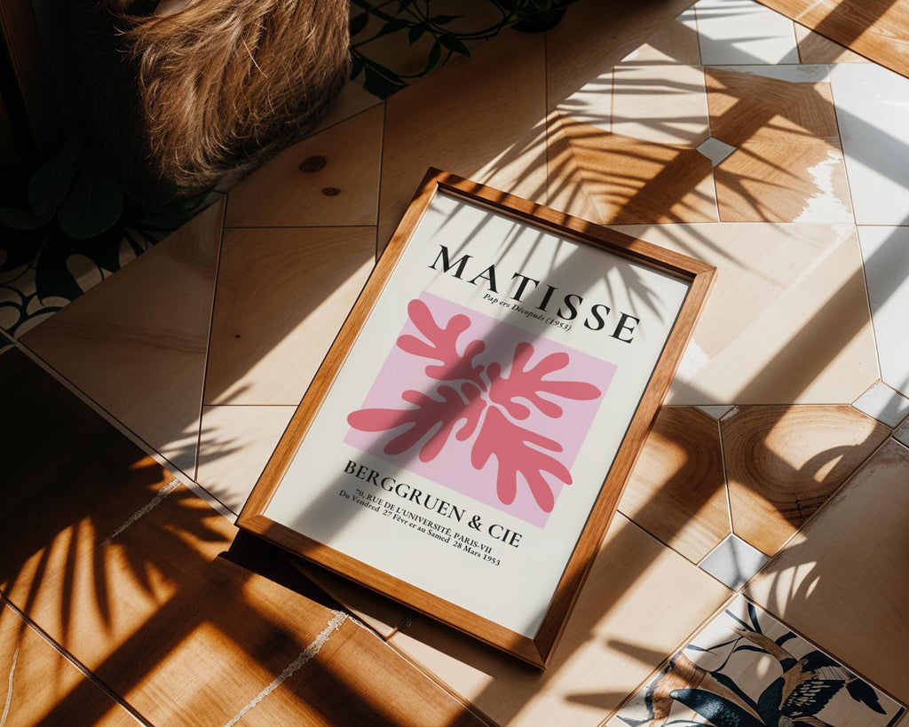 Henri Matisse Print | Inspired Art  | Abstract Pink Leaf Swirl wall art print, modern home decor, unframed artwork by Nomad & Nest