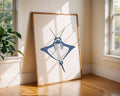 Blue Manta Ray Print, Modern Nautical Wall Art wall art print, modern home decor, unframed artwork by Nomad & Nest