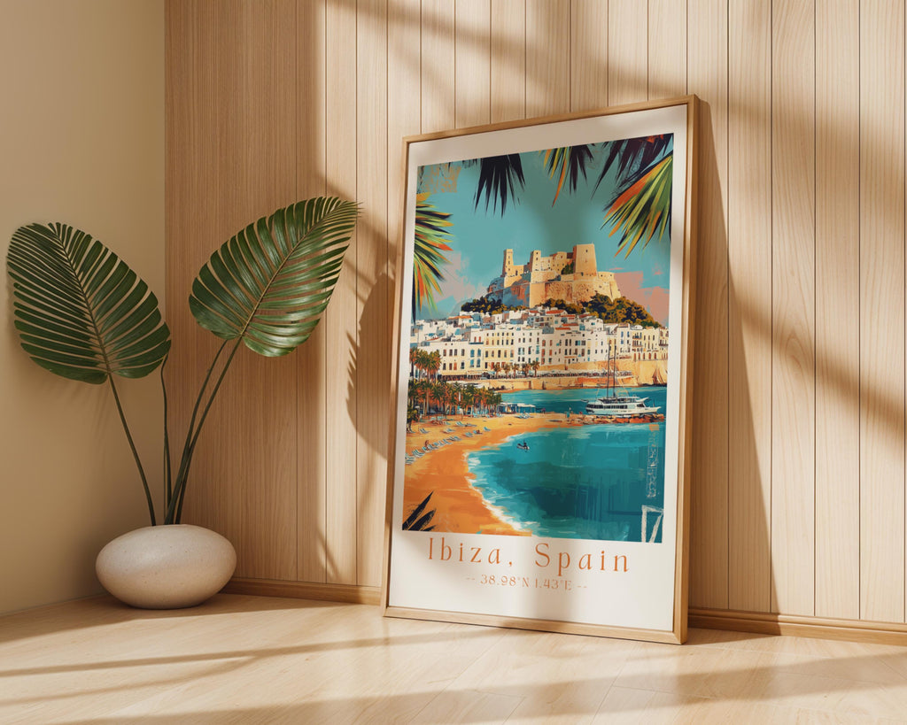 Ibiza Spain Travel Poster – Mediterranean Coastal Wall Art wall art print, modern home decor, unframed artwork by Nomad & Nest