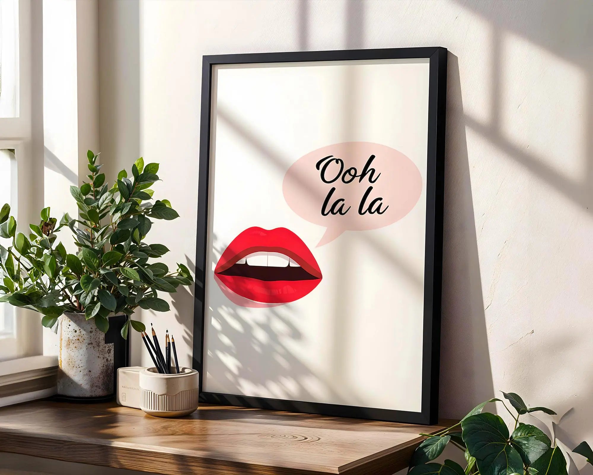Ooh La La Lips Print | Chic Fashion Wall Art wall art print, modern home decor, unframed artwork by Nomad & Nest