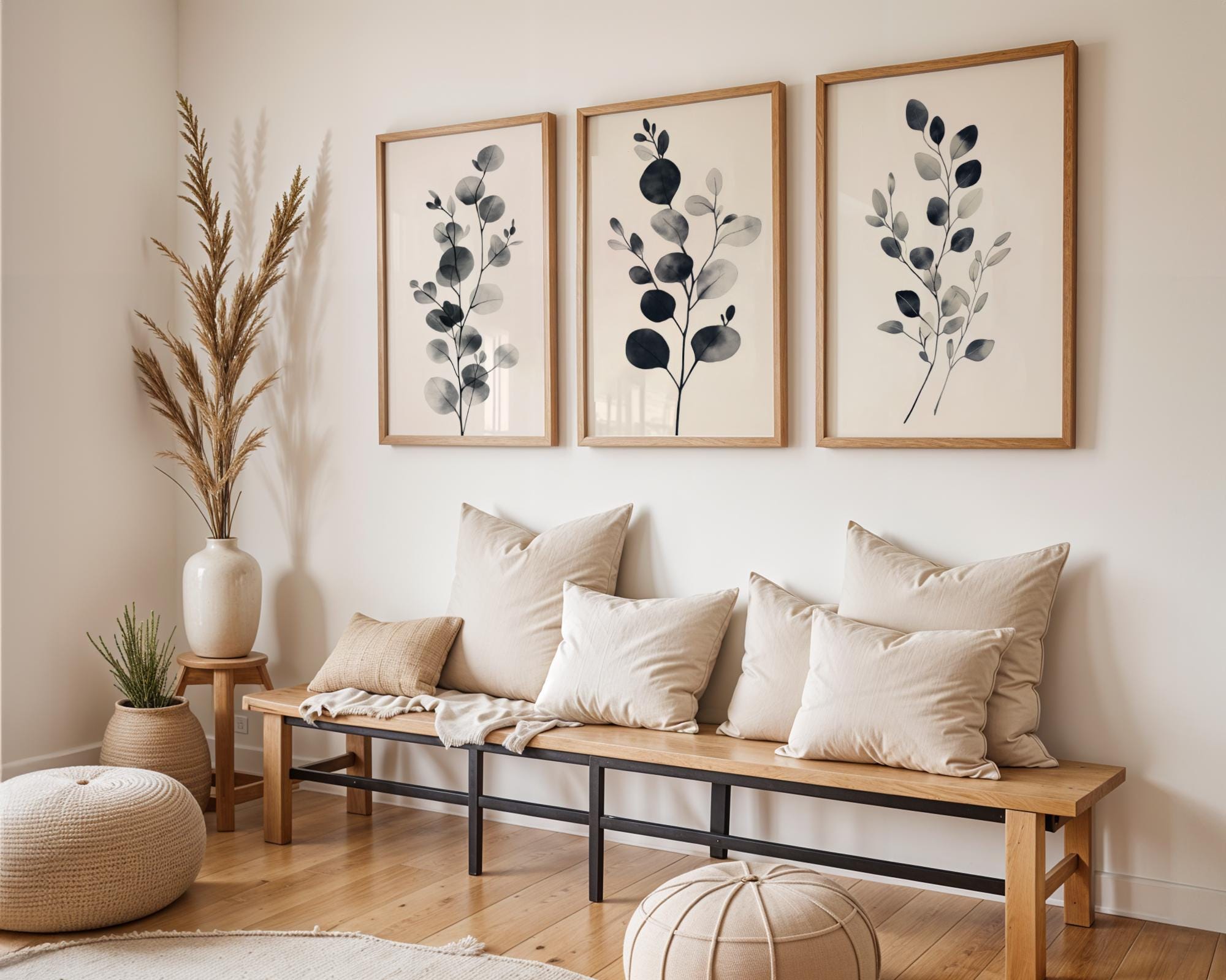 Eucalyptus Line Art Print Set | Modern Botanical Wall Decor wall art print, modern home decor, unframed artwork by Nomad & Nest