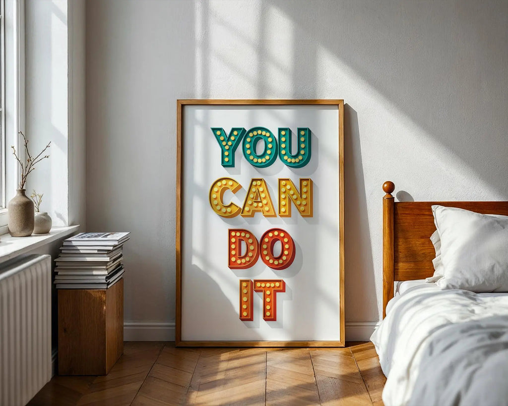 Positive Emotion | You Can Do It Wall Art | Retro Typography Print Motivational wall art print, modern home decor, unframed artwork by Nomad & Nest