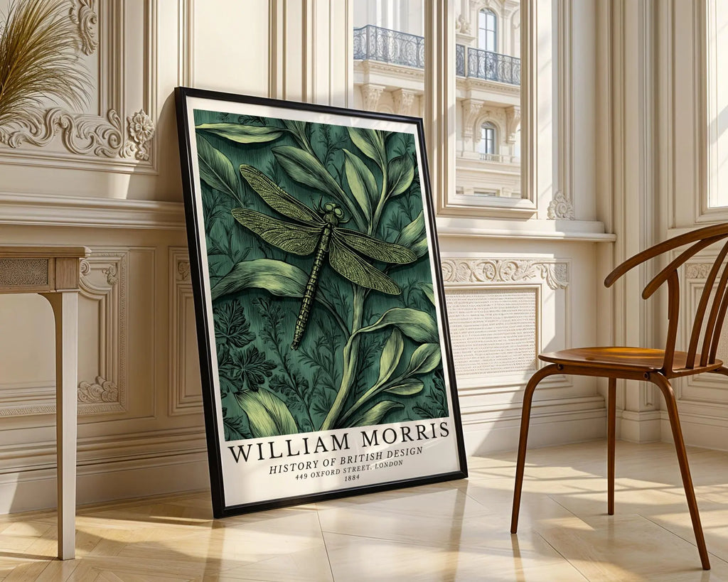 William Morris Print Dragonfly Botanical  | Vintage Arts & Crafts Wall Art wall art print, modern home decor, unframed artwork by Nomad & Nest
